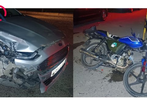 18 yaşlı motosiklet sürücüsü qəzaya düşüb