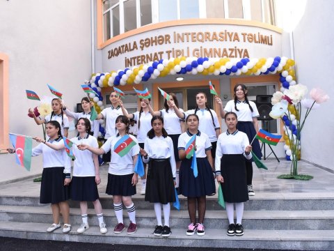 Zaqatalada əsaslı təmir olunan gimnaziyanın açılışı olub
