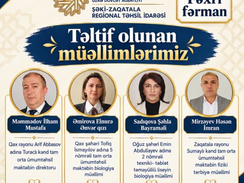 Şəki-Zaqatala regionu üzrə&nbsp;16 təhsil işçisi təltif olunub- FOTOLAR