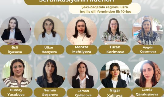 Şəki-Zaqatala regionu üzrə “Sertifikasiyanın liderləri”- İngilis dili fənni üzrə ilk 10-luq