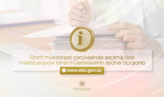 63 özəl bağça qrant müsabiqənin qalibi olub