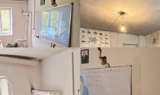 Şabran məktəbində soyuq siniflər, dağılmış divarlar&nbsp;- nə zaman təmir olunacaq?