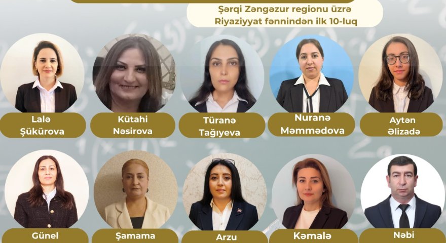 Şərqi Zəngəzur regionu üzrə “Sertifikasiyanın liderləri”- Riyaziyyat fənni üzrə ilk 10-luq