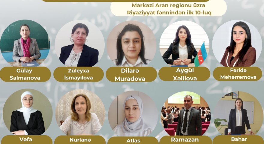 Mərkəzi Aran regionu üzrə “Sertifikasiyanın liderləri”- Riyaziyyat fənni üzrə ilk 10-luq