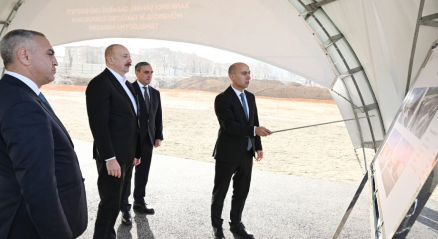 Prezident&nbsp;Qarabağ Universitetinin yeni binasının təməlini qoyub