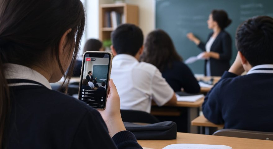 Şagirdlər dərsdə özbaşınadır? - Məktəbdə canlı yayım açmalarına REAKSİYA