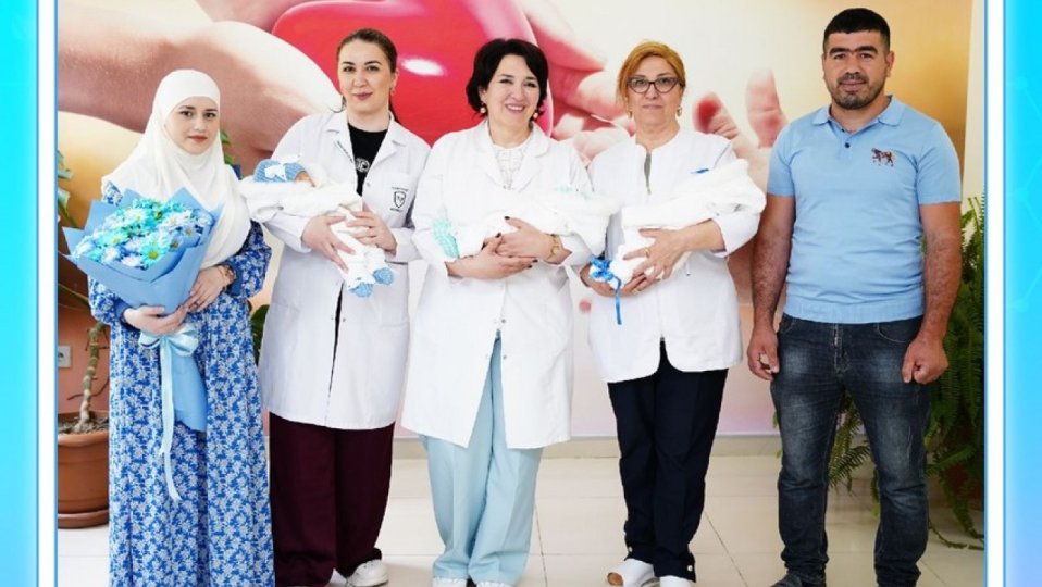 Qubada 12 il övladı olmayan qadın üçəm dünyaya gətirdi - FOTO