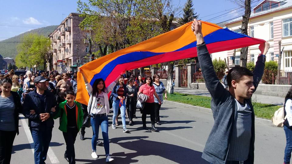 Yerevanda tələbələr aksiya keçiriblər 