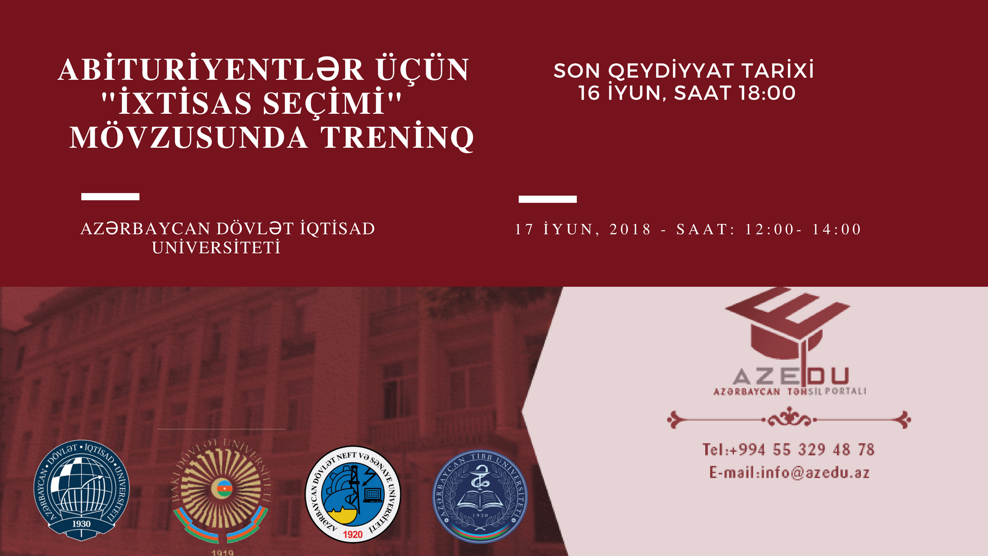 AzEdu.az-ın xüsusi treninqinə qeydiyyat davam edir