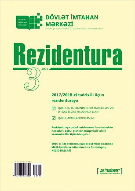      “Rezidentura” xüsusi buraxılışının 3-cü nömrəsi nəşr edilib     