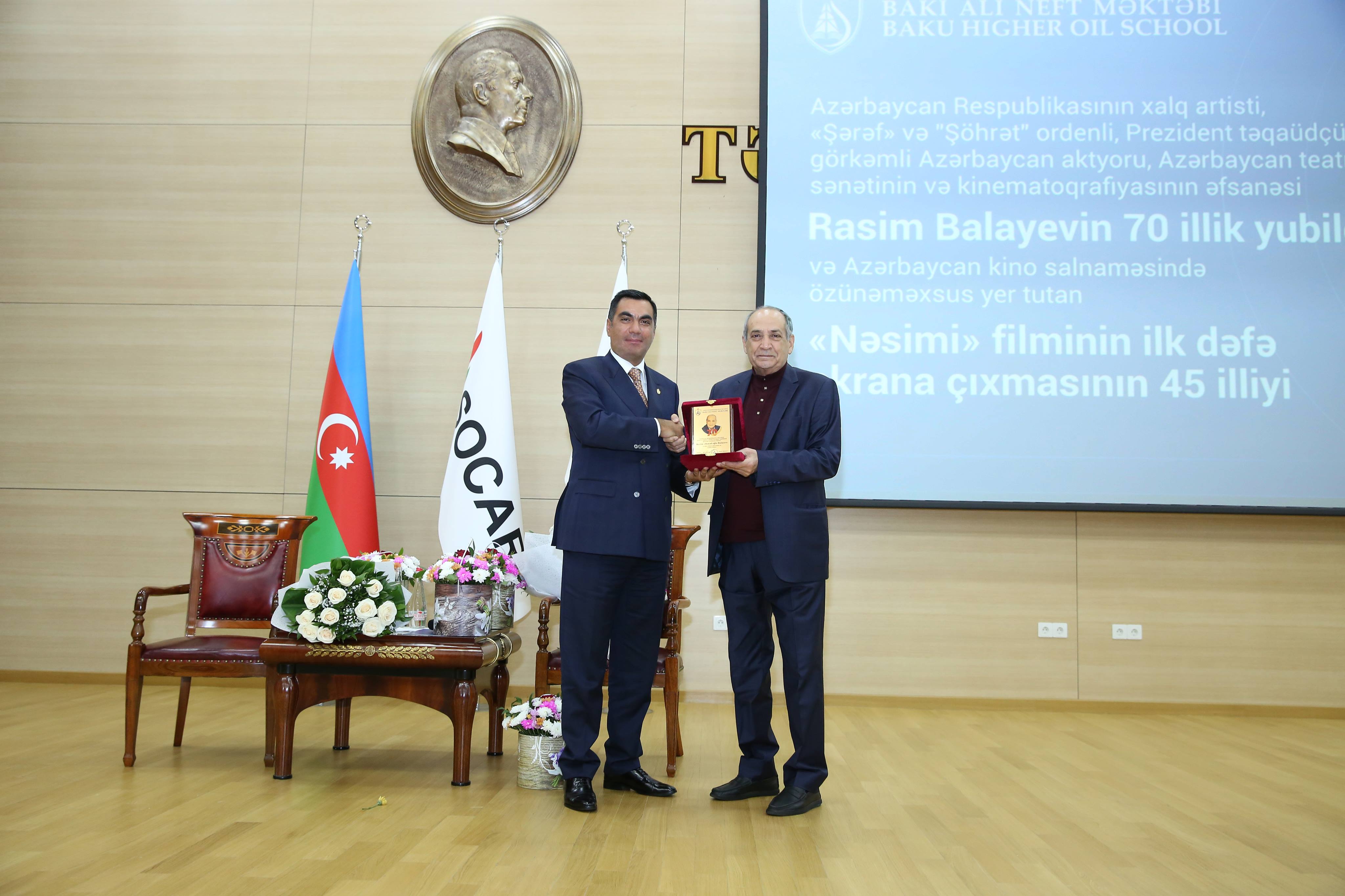 Bakı Ali Neft Məktəbində Rasim Balayevin 70 illik yubileyi qeyd edildi