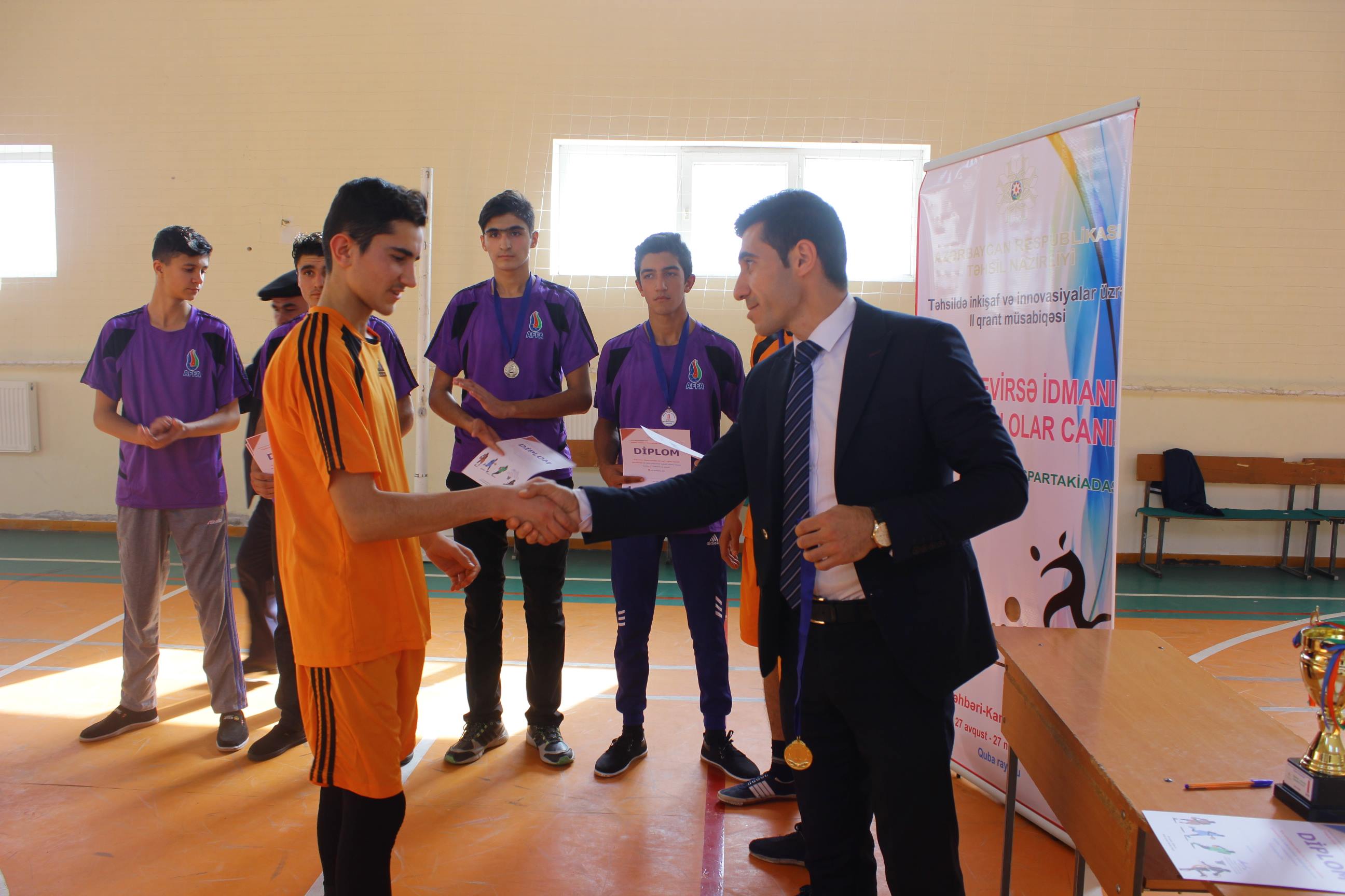 Qubada məktəbli oğlanların basketbol turnirinə yekun vurulub