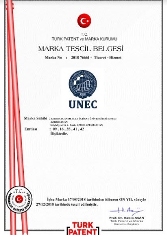 UNEC brendi Türkiyədə də dövlət qeydiyyatına alındı    