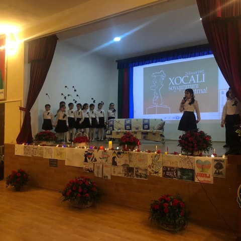 Şagirdlərlə Xocalı sakinlərinin görüşü – “ 27 il Xocalısız” -FOTOLAR  