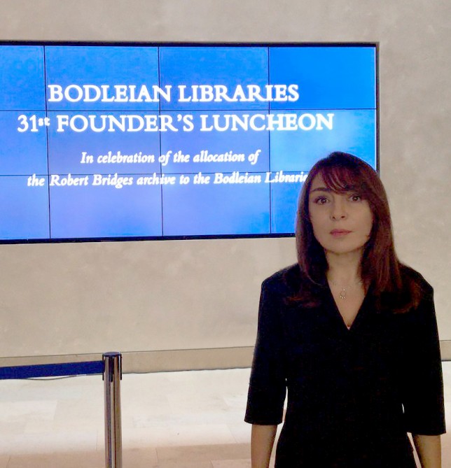 Akademik Nərgiz Paşayeva Oksfordun Bodli Kitabxanasının yaradıcısının şərəfinə təşkil edilən təntənəli qəbulda iştirak etdi