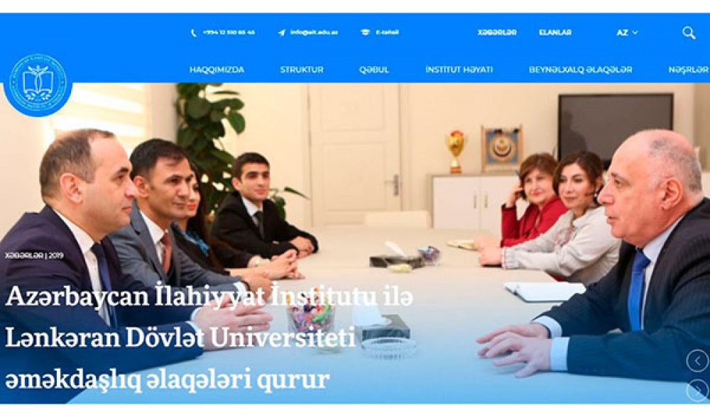 İlahiyyat İnstitutunun internet səhifəsi fəaliyyətə başlayıb