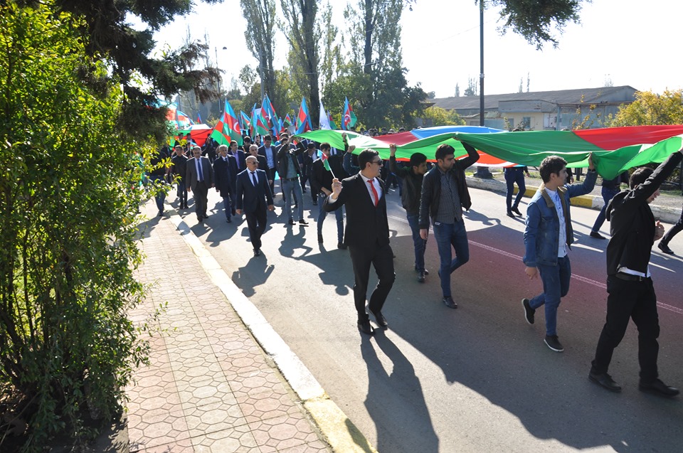 Lənkəranda bayraq yürüşü keçirilib - FOTO