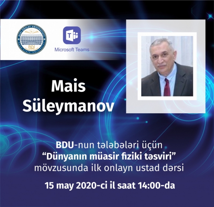 Bakı Dövlət Universitetinin professoru tələbələrə onlayn ustad dərsi keçəcək