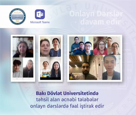  BDU-da təhsil alan əcnəbi tələbələr onlayn dərslərdə fəal iştirak edir     