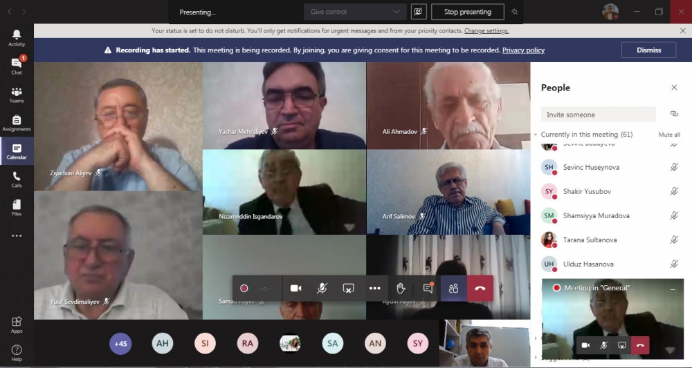 BDU-da “Riyaziyyat, mexanika və onların tətbiqləri” mövzusunda virtual elmi konfransı başa çatıb  