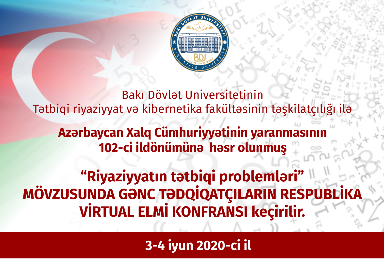 BDU-da “Riyaziyyatın tətbiqi problemləri” mövzusunda Respublika virtual elmi konfransı keçirilir