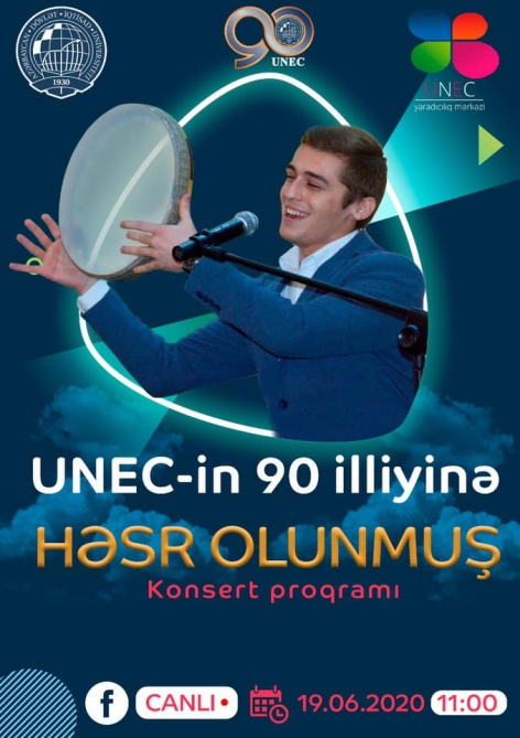 UNEC-in 90 illik yubileyi münasibətilə tələbələrin ifasında canlı konsert olacaq