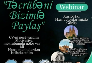 Azərbaycan Dillər Universitetində onlayn vebniar:Təcrübəni bizimlə paylaş