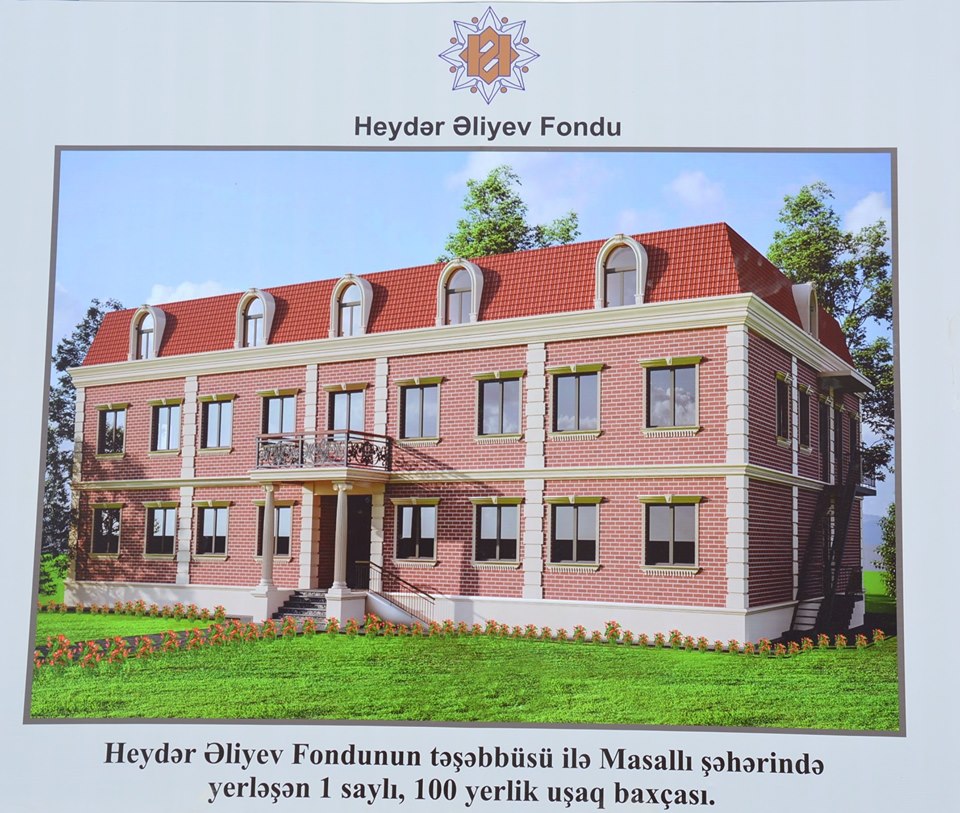 Heydər Əliyev Fondunun təşəbbüsü ilə yeni inşa olunacaq uşaq bağçasının təməli qoyuldu  