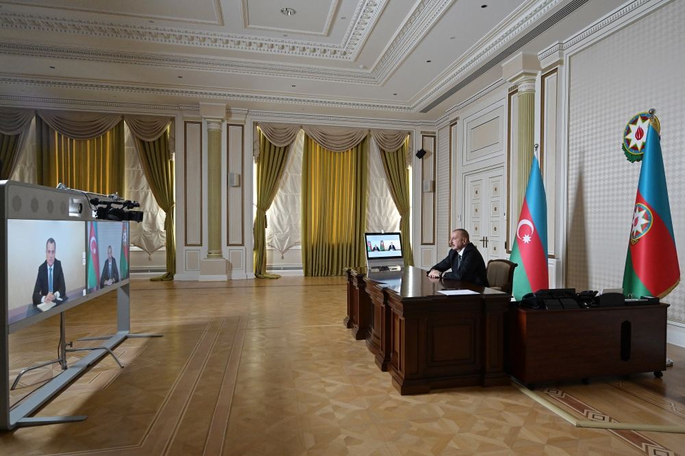 Prezident yeni xarici işlər nazirini videoformatda qəbul edib 