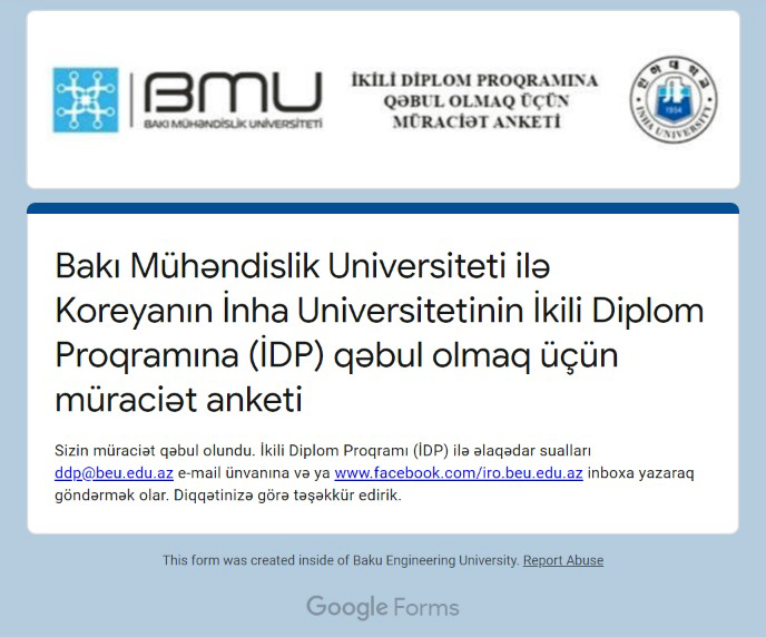 BMU ilə İnha Universiteti arasında ikili diplom proqramına müraciət imkanı sadələşdirildi