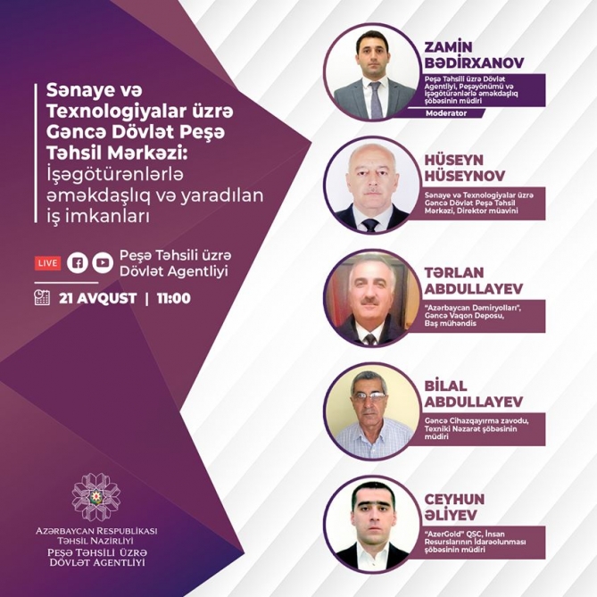 Gəncə Dövlət Peşə Təhsil Mərkəzində vebinar keçirilib