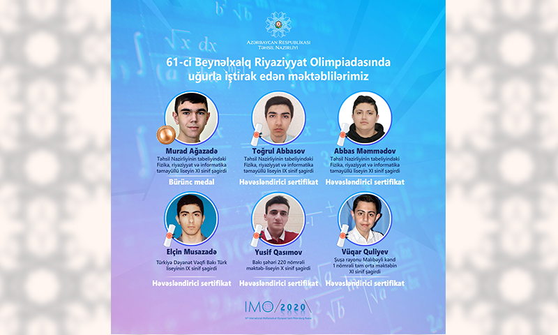 61-ci Beynəlxalq Riyaziyyat Olimpiadasından sevindirici xəbər