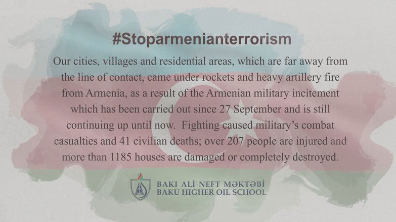 Bakı Ali Neft Məktəbindən #erməniterrorunason 