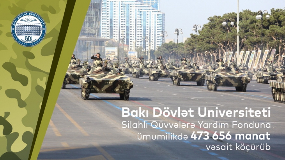 BDU-nun Silahlı Qüvvələrə Yardım Fonduna köçürdüyü ümumi vəsait açıqlandı