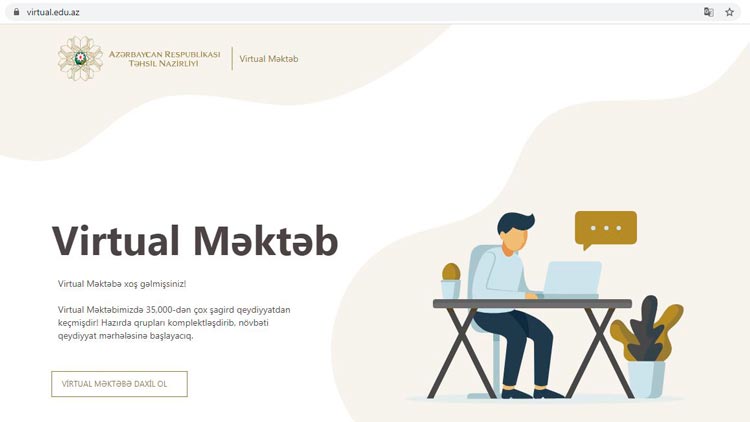 “Virtual məktəb”də 1,2 mln. şagird və müəllim qeydiyyatdan keçib    