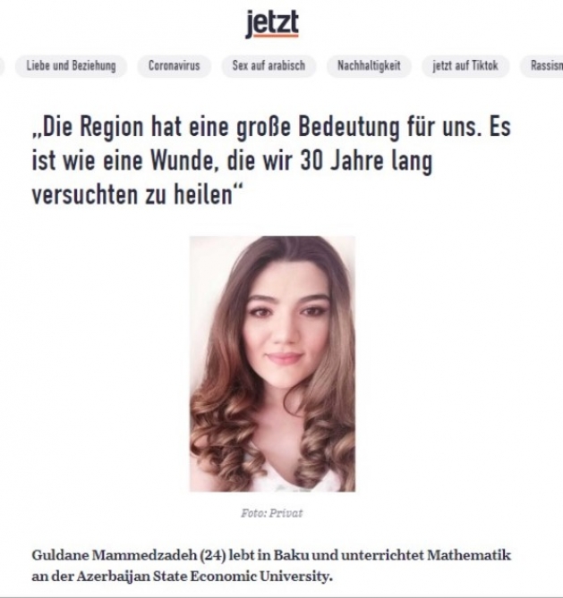 UNEC-in gənc müəllimi Almaniya mətbuatında Qarabağdan yazdı