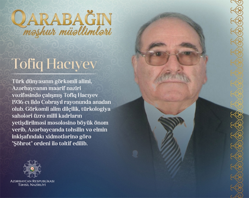 “Qarabağın məşhur müəllimləri” layihəsi davam edir - Tofiq Hacıyev  