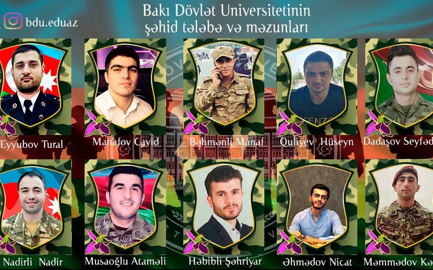 BDU-nun şəhid olan məzun və tələbələrinin adları açıqlandı  
