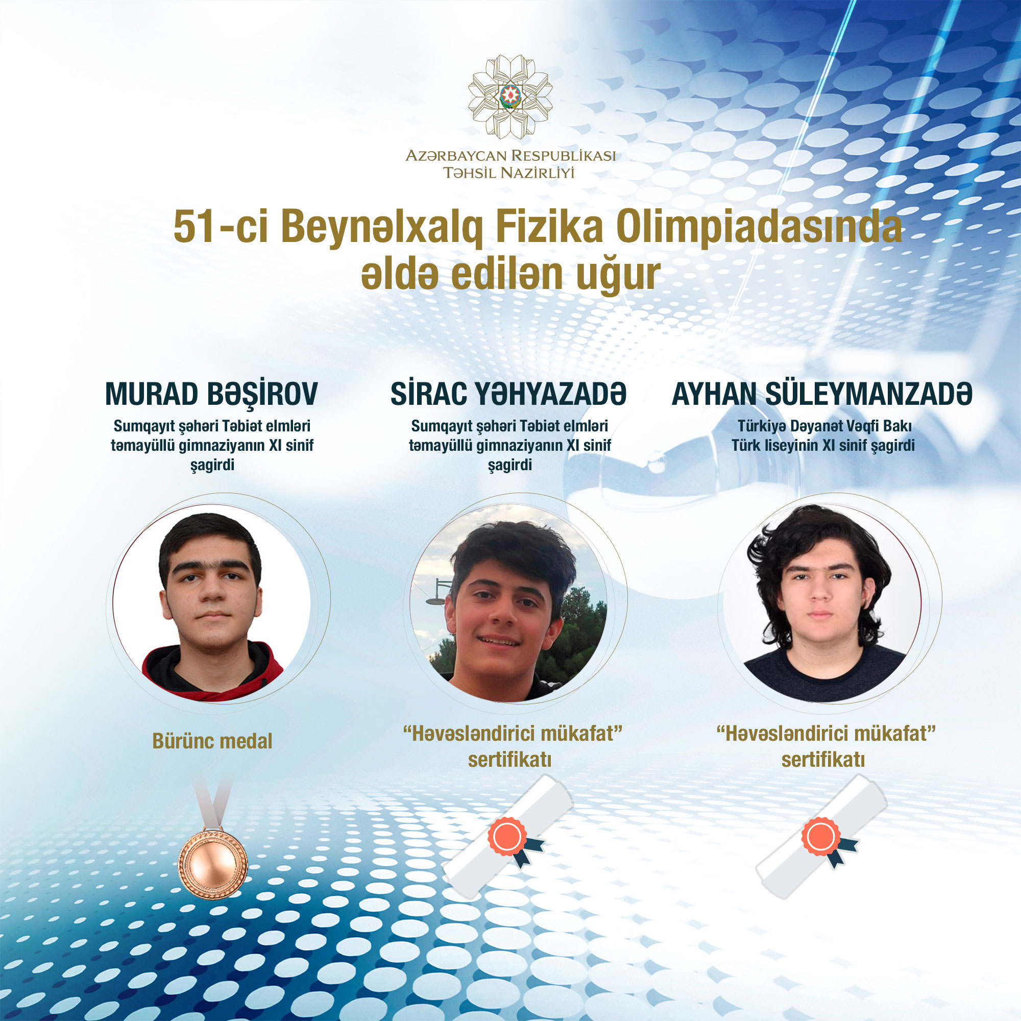 51-ci Beynəlxalq Fizika Olimpiadasında qazanılan növbəti uğur