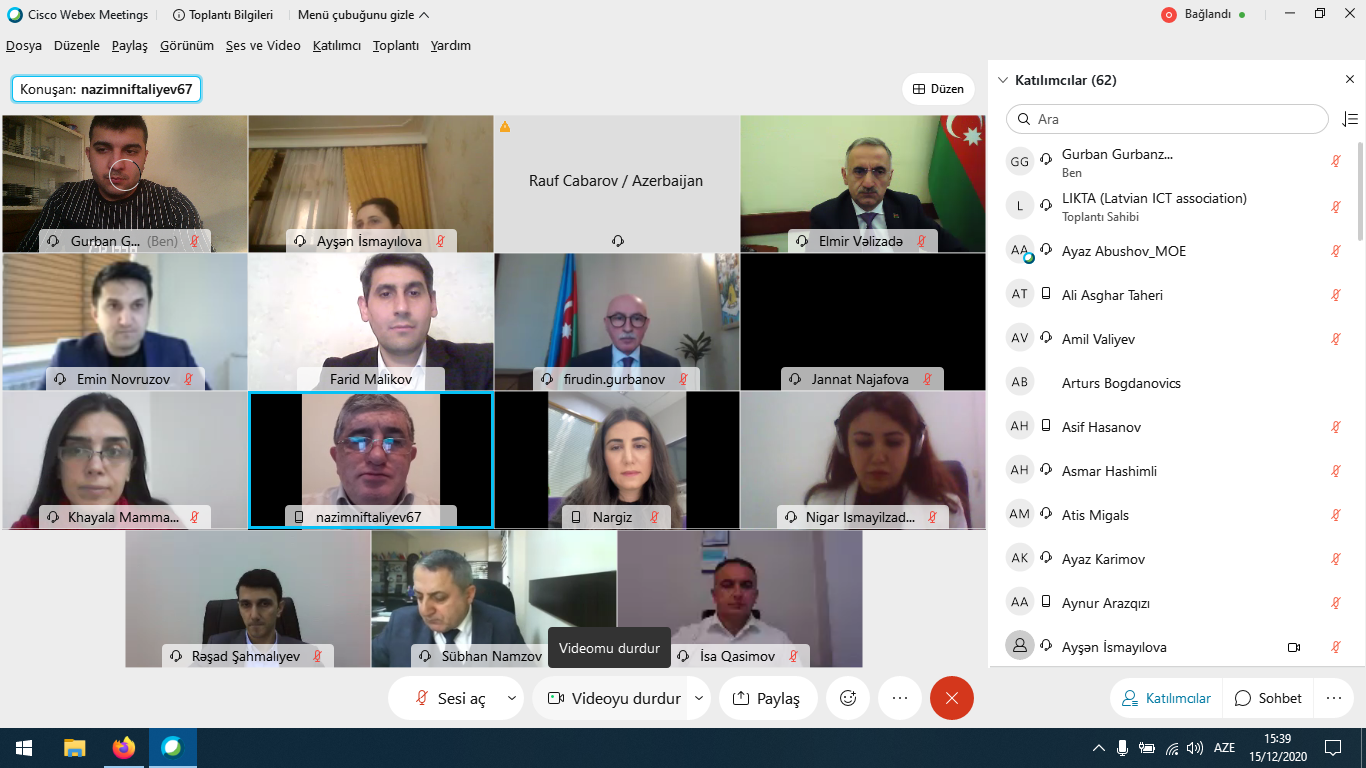 MDU  “Rəqəmli bacarıqlar üzrə tərəfdaşlıq”platformasının yaradılmasına həsr edilmiş videokonfransda təmsil olundu  