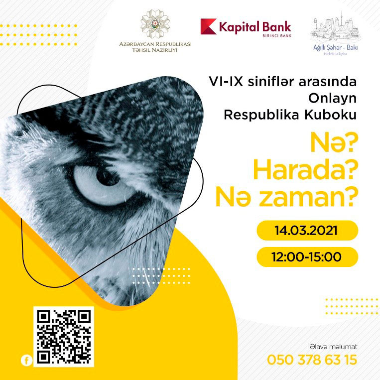 VI-IX sinif şagirdləri arasında onlayn respublika kuboku keçiriləcək