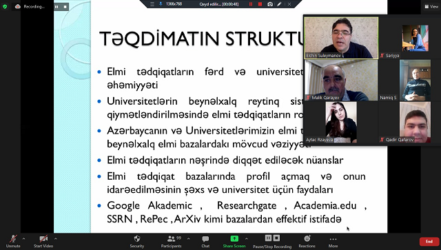 AzTU-da magistrantlar üçün onlayn elmi-praktiki seminar keçirilib