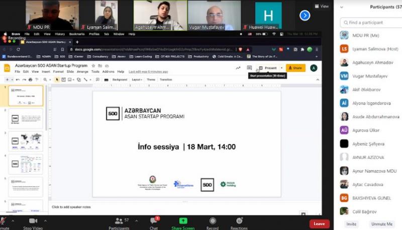 MDU-da “Azərbaycan 500 ASAN Startap” proqramının infosessiyası  