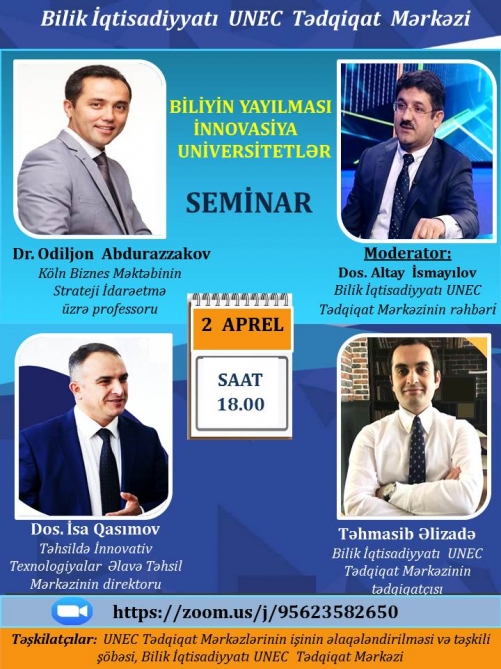 UNEC-də seminar: Biliyin yayılması, innovasiya, universitetlər  