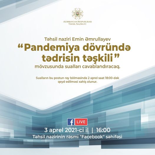 Nazir canlı yayımda sualları cavablandıracaq