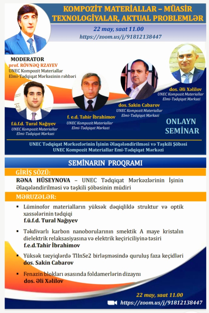 UNEC-də kompozit materiallar mövzusunda elmi seminar keçiriləcək