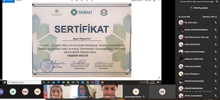 AzTU SABAH mərkəzinin 11 universitetin tələbələri üçün İT təlimləri başa çatıb- FOTO