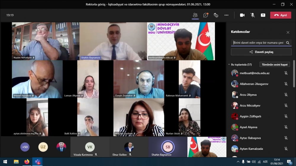 Mingəçevir Dövlət Universitetinin rektoru tələbələrlə görüşüb