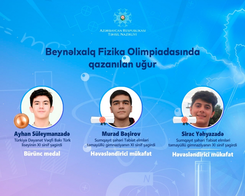 Azərbaycan məktəbliləri Beynəlxalq Fizika Olimpiadasında uğur qazanıblar  