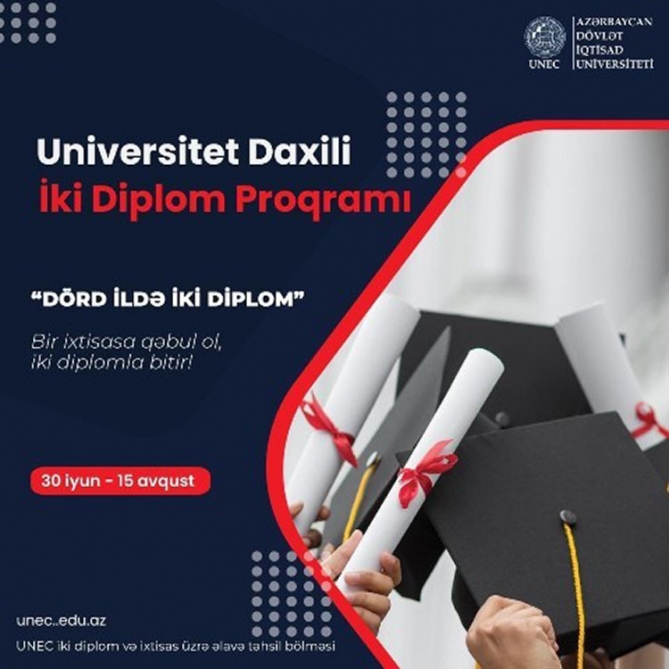 UNEC-də Universitet Daxili İki Diplom proqramına sənəd qəbulu davam edir  